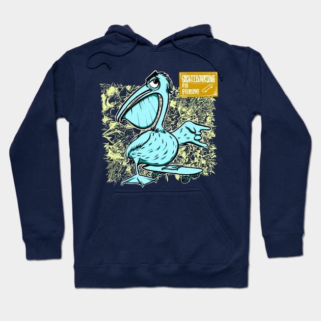 Pelican Skateboarding Hoodie by motylanoga